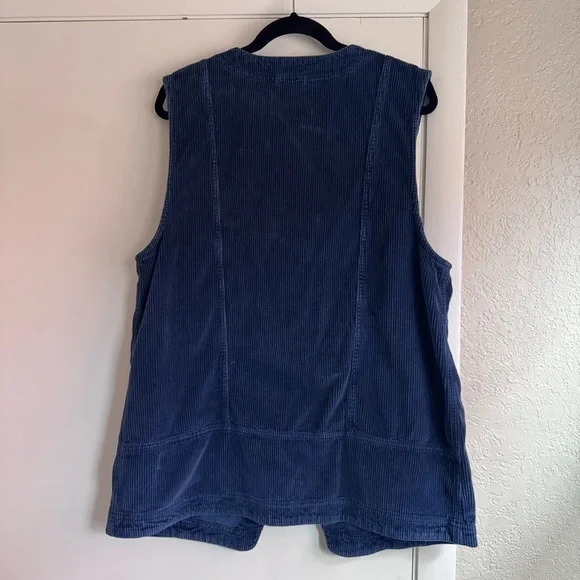 FREE PEOPLE We The Free Valerie Cord Vest - Majolica Blue - Picture 3 of 6